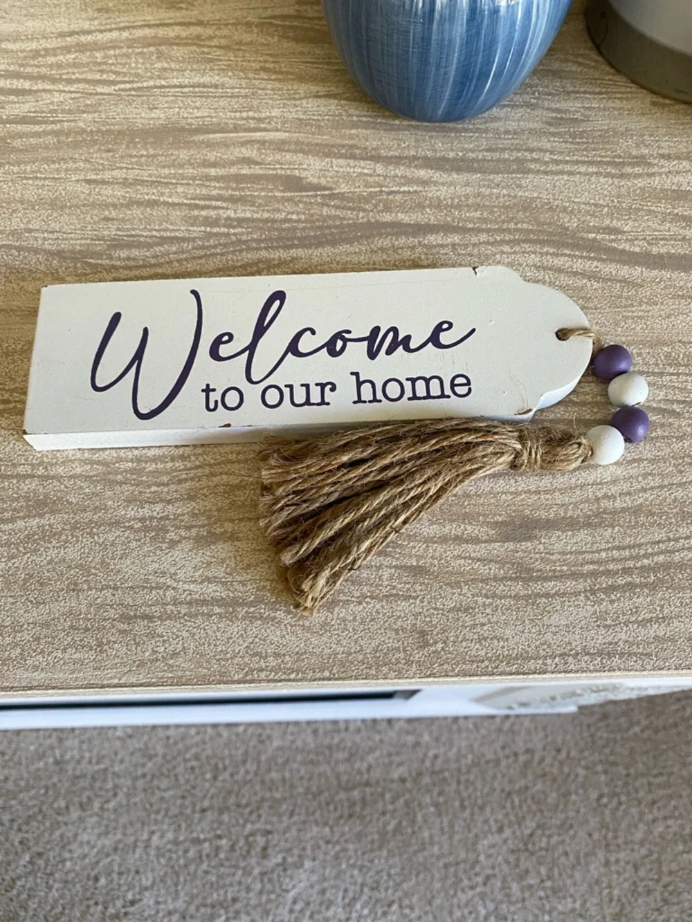 Home decor Bundle of 3 - vase, welcome sign, wooden heart - Picture 2 of 14